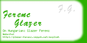 ferenc glazer business card